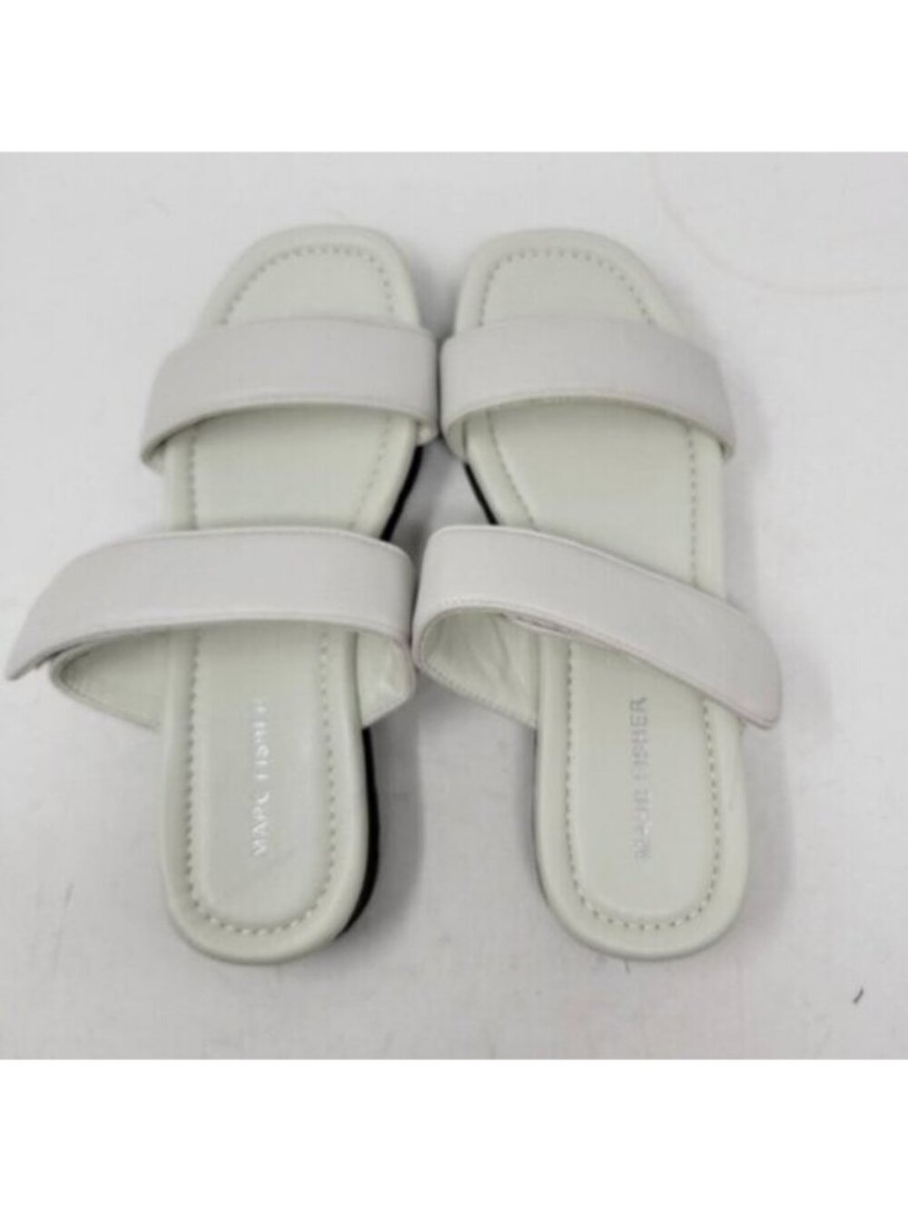 Marc Fisher | Double Strap Cushioned Kina Round Toe Platform Sandals White Gray - Picture 2 of 11